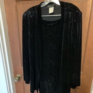 Velvet 2 pc pants & jacket with shell attached